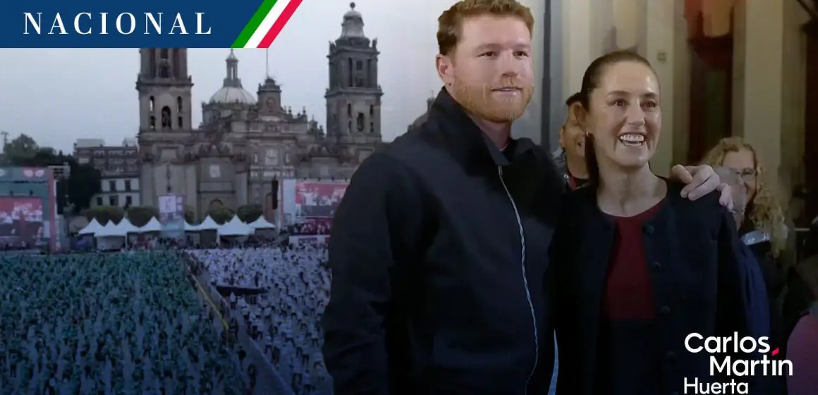 Canelo y Sheinbaum anuncian clase masiva de box en México