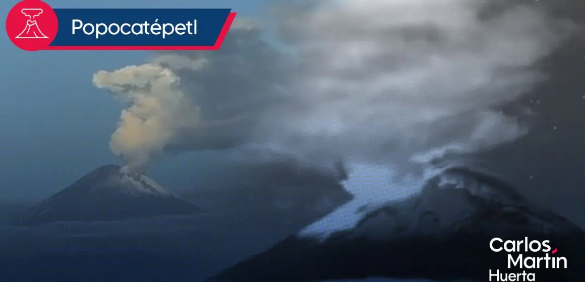 (VIDEO) Volcán Popocatépetl registra exhalaciones e incandescencia  