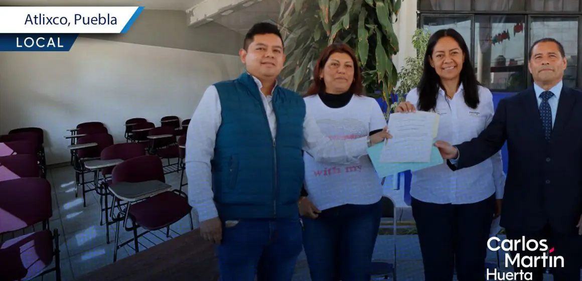 Anuncian construcción de dos aulas en Atlixco; 250 alumnos se beneficiarán