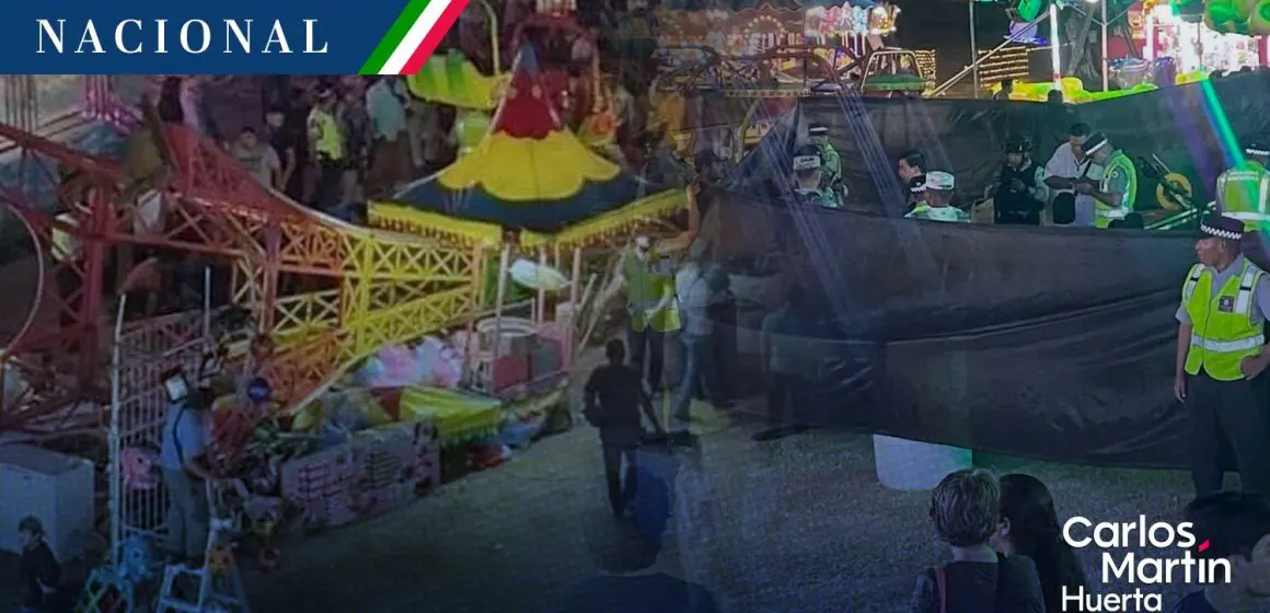 (VIDEO) Juego mecánico se desploma en feria de Acapulco y deja dos heridos