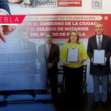 Notarios brindarán asesoría jurídica gratuita en Puebla; firman convenio de colaboración