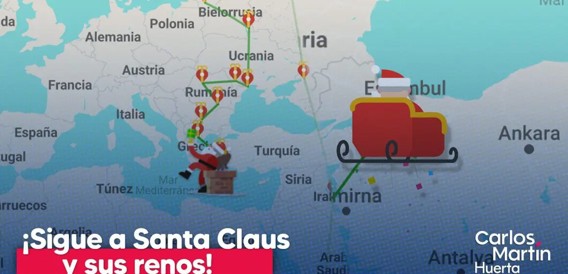 ¡Está en camino! Sigue a Santa Claus y sus renos