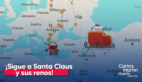 ¡Está en camino! Sigue a Santa Claus y sus renos