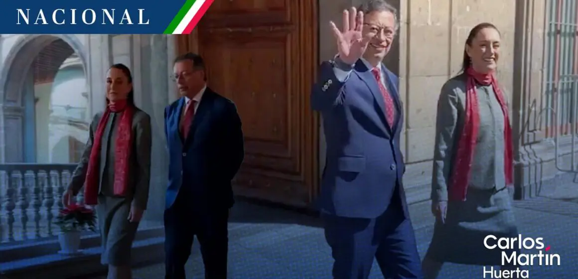 Sheinbaum recibe a Gustavo Petro en Palacio Nacional