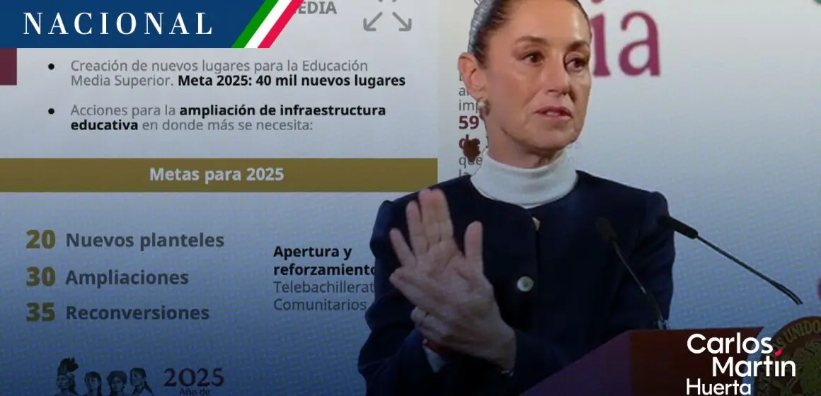 Educación media superior tendrá 40 mil nuevos espacios: Sheinbaum