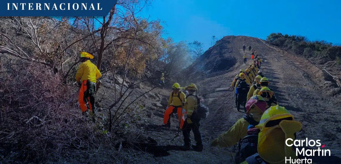 Delegación mexicana combate incendios en Los Ángeles