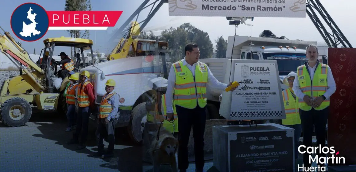 Colocan la primera piedra del Mercado San Ramón al sur de Puebla capital