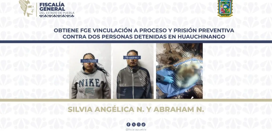 Obtiene FGE vinculación a proceso y prisión preventiva contra dos personas detenidas en Huauchinango 