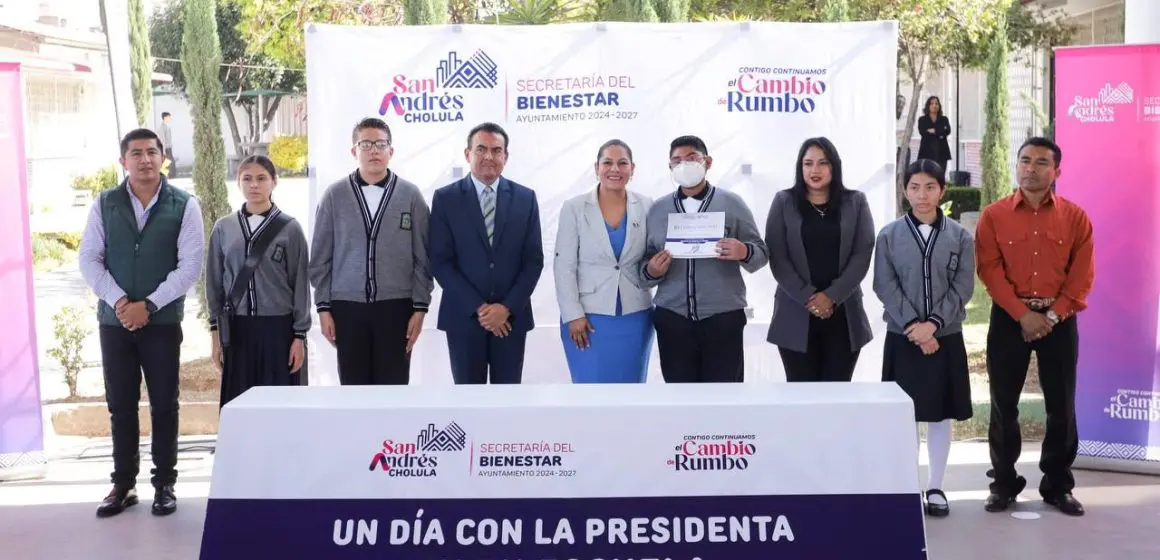 Conviven estudiantes de secundaria con la presidenta municipal de San Andrés Cholula