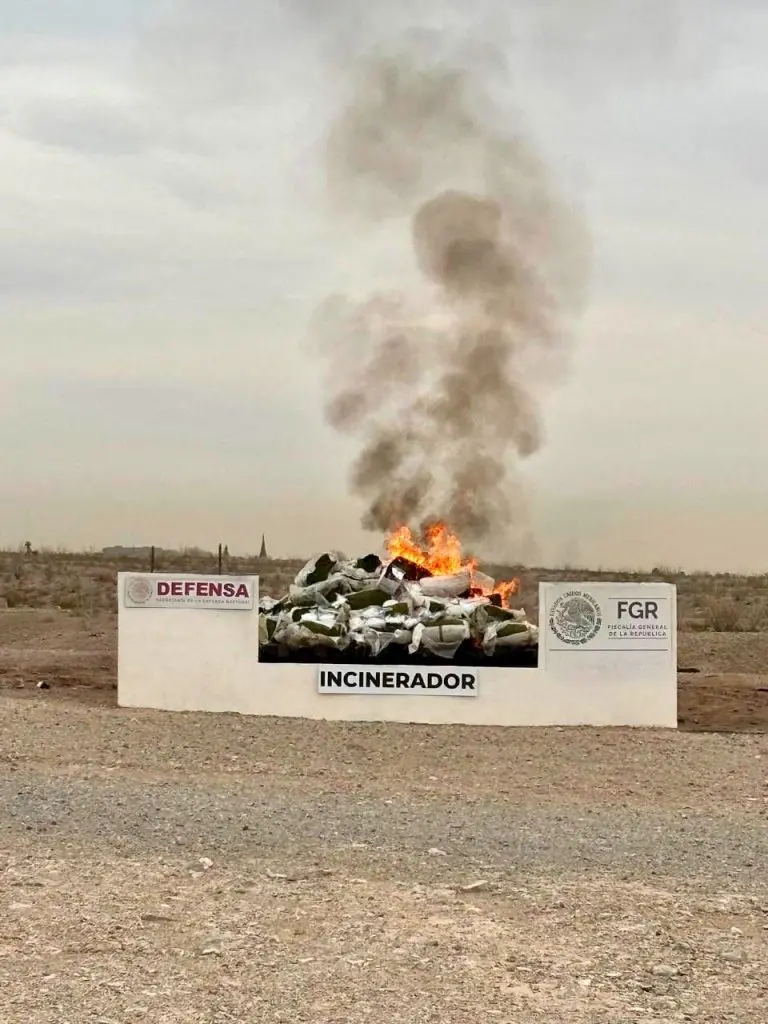 FGR incinera cerca de dos toneladas de narcóticos en Chihuahua 2 FGR CHIHUAHUA