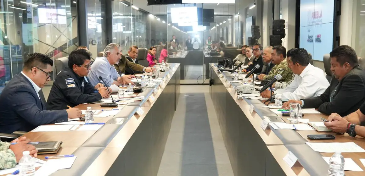 Mesa de seguridad municipal en Puebla; refuerza estrategia con participación multinivel