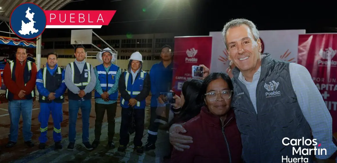 Puebla Brilla: Instalan 354 luminarias LED en Agua Santa para mejorar seguridad