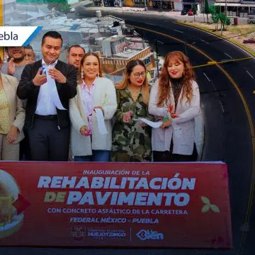 Rehabilitan la carretera federal México-Puebla en Huejotzingo con el programa “Rescate Carretero”
