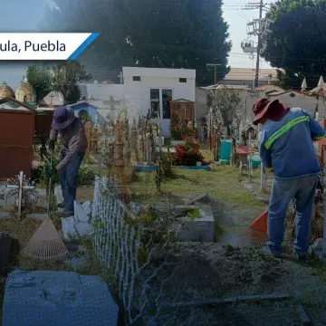 San Pedro Cholula prepara panteones para el Día de las Madres con operativo