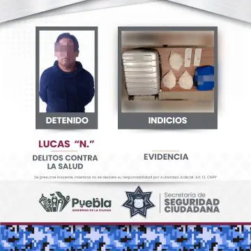 Detiene SSC a un hombre en posesión de posibles sustancias ilícitas, en la CAPU