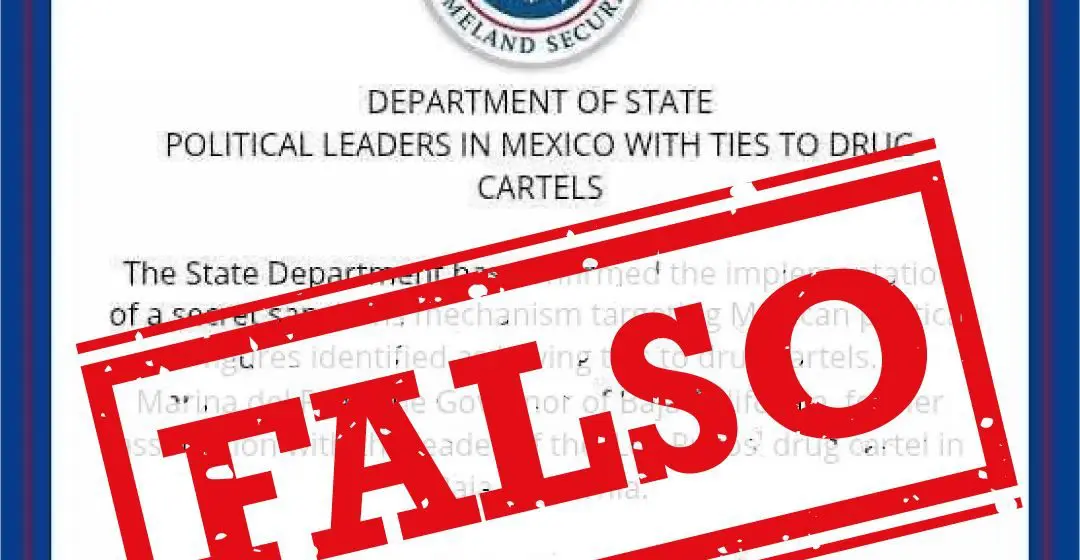 Estados Unidos desmiente supuesta lista de políticos mexicanos ligados al narco