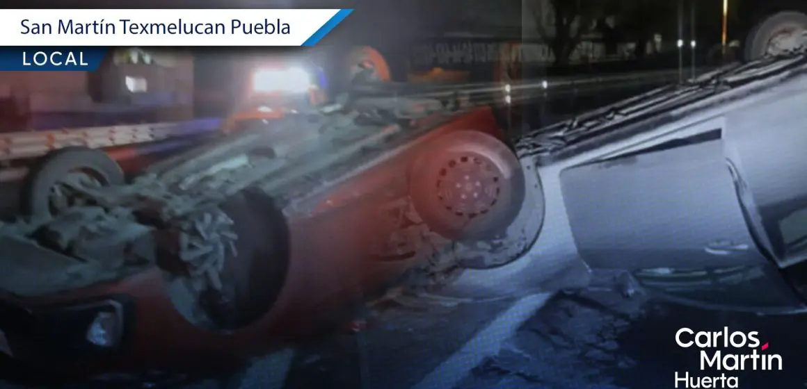 Accidente en la autopista México-Puebla: Dos vehículos volcados y múltiples lesionados