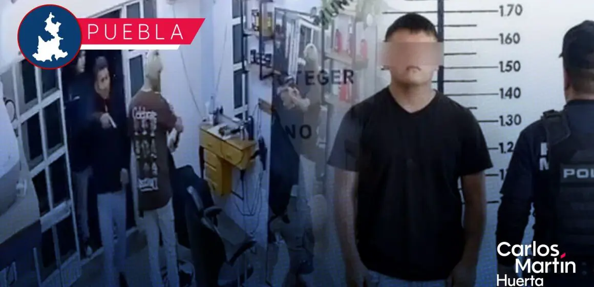 Detienen a sujeto por asalto a barbería en Momoxpan; llevaba droga