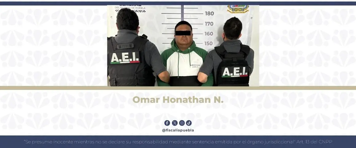 Detención de Omar Honathan N., Alias “El Negro”, en Puebla por homicidio calificado