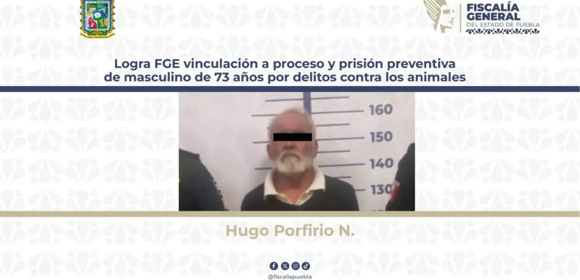 Fiscalía de Puebla vincula a proceso a Individuo por maltrato animal
