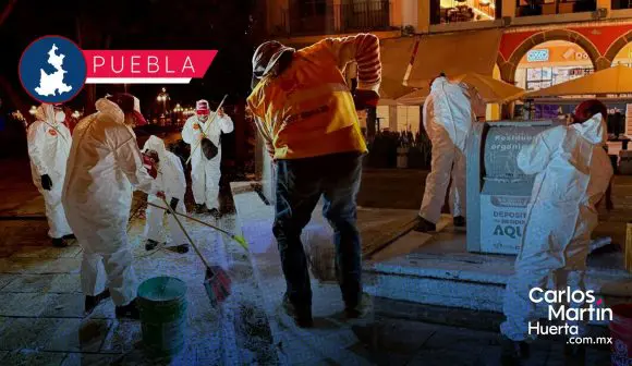 Limpieza integral en el Zócalo de Puebla: OOSL refuerza el cuidado del espacio público