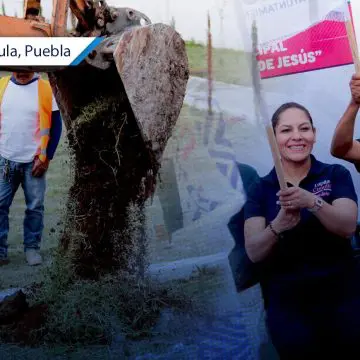 Lupita Cuautle inicia obras en el panteón municipal de Santa María Tonantzintla