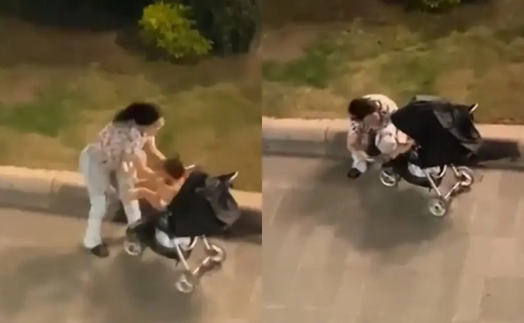 Mujer es captada golpeando a un bebé en las calles de San Luis Potosí 1 Mujer es captada golpeando a un bebé en las calles de San Luis Potosí