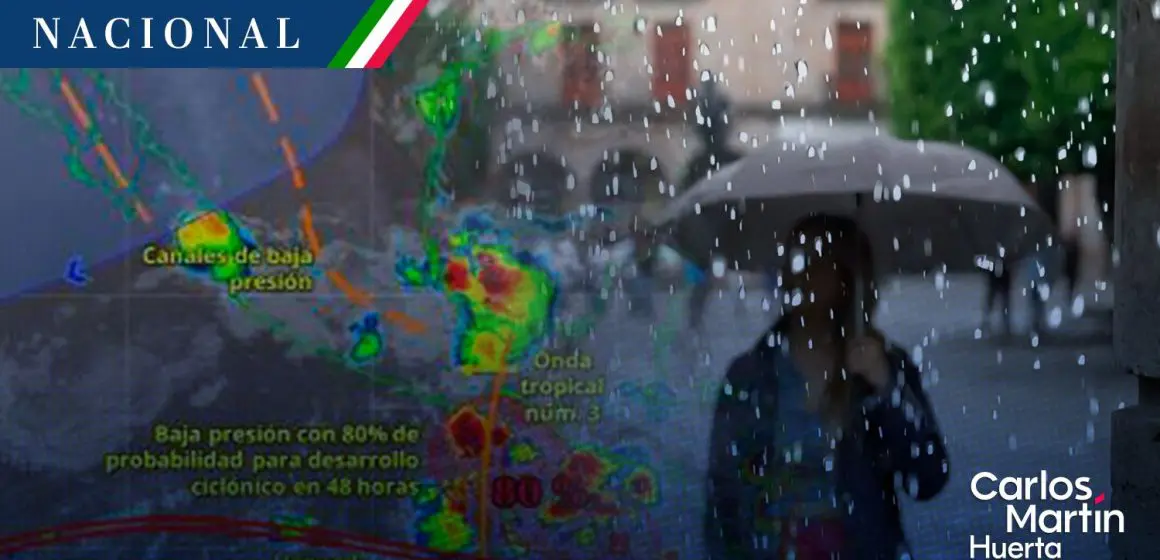 Onda tropical número 3 y zona de baja presión originarán lluvias  