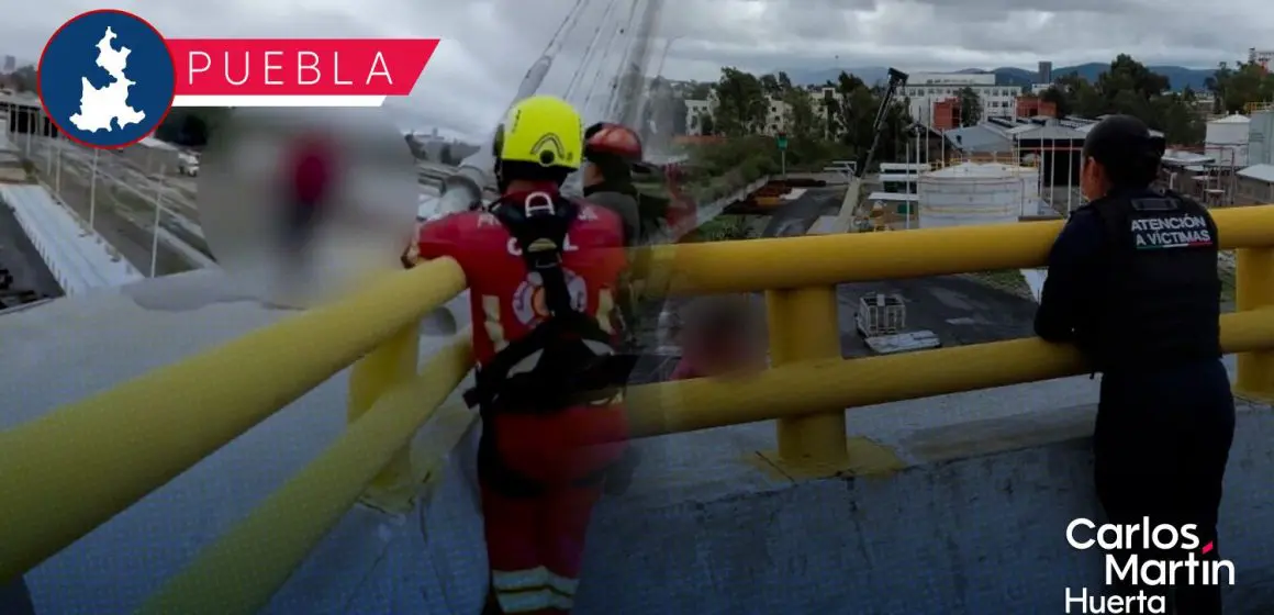 Rescatan a hombre tras intento de suicidio de puente en Central de Abasto