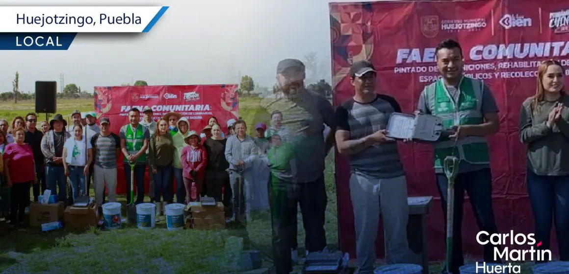 Roberto Solís impulsa mega faena en Huejotzingo para mejorar espacios públicos