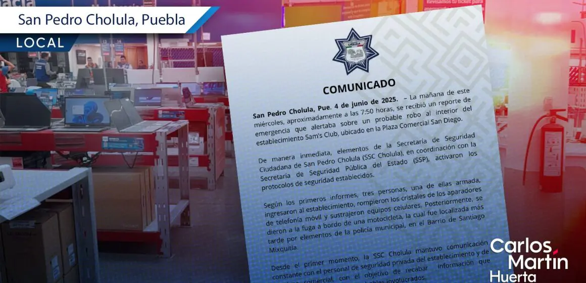 Robo en Sam’s Club de Plaza San Diego: Activaron operativo de seguridad