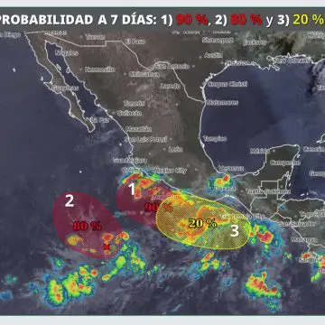 SMN mantiene tres zonas en vigilancia que pueden desarrollar ciclones tropicales
