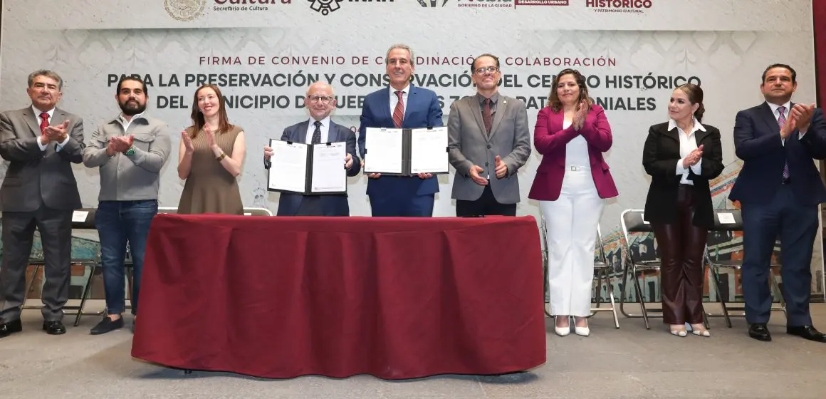 Gobierno de Puebla e INAH firman convenio para agilizar trámites en el Centro Histórico