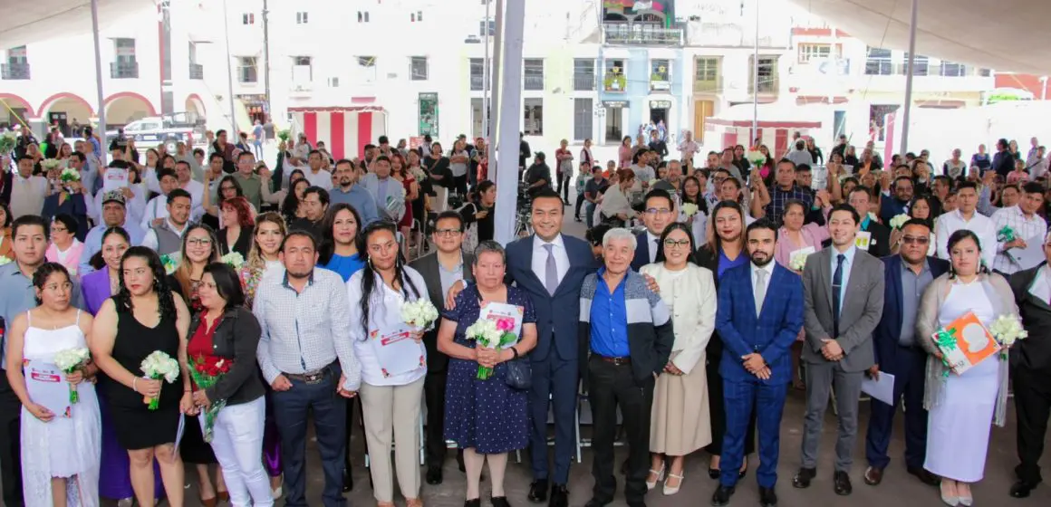 “Celebran primera boda comunitaria en Huejotzingo: 40 parejas dicen ‘Sí, acepto ‘”