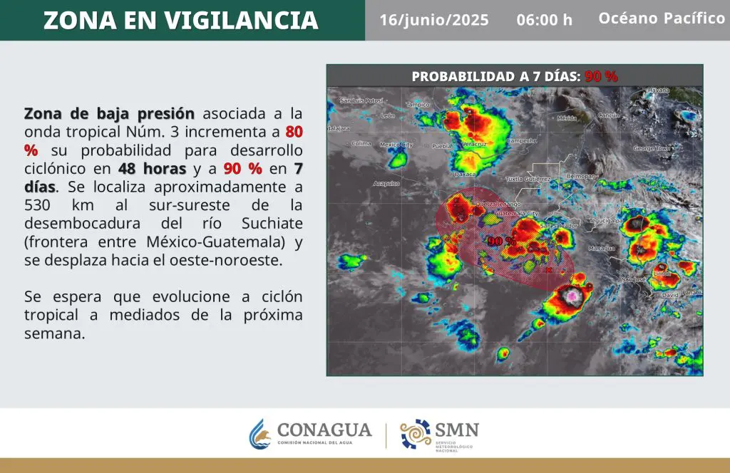Onda tropical número 3 y zona de baja presión originarán lluvias 1 Zona de baja presion