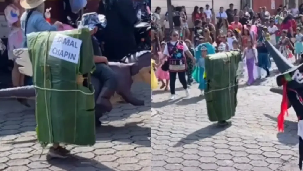 Niño se vuelve viral al vestirse de tamal para homenajear el oficio de su madre 1 nino disfrazado de tamal para honrar el oficio de su madre