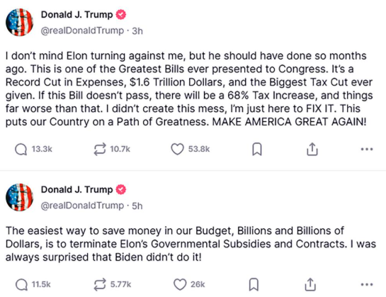 Donald Trump y Elon Musk rompen públicamente su alianza: acusaciones, amenazas y consecuencias económicas 1