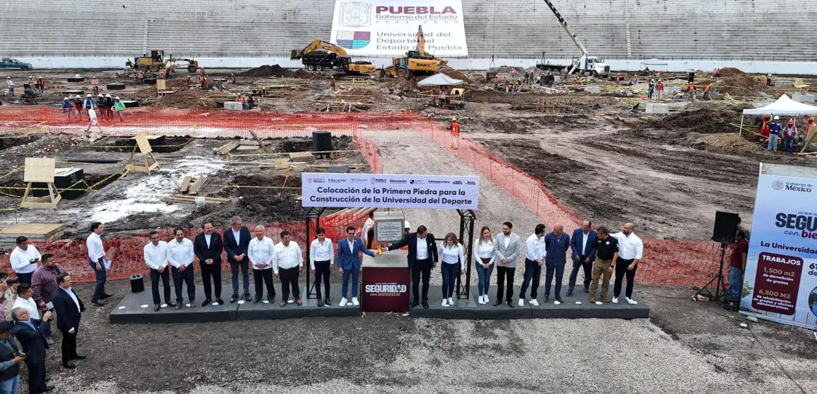 En Puebla se hacen las cosas bien, reconoce Rommel Pacheco, al arrancar construcción de Universidad del Deporte