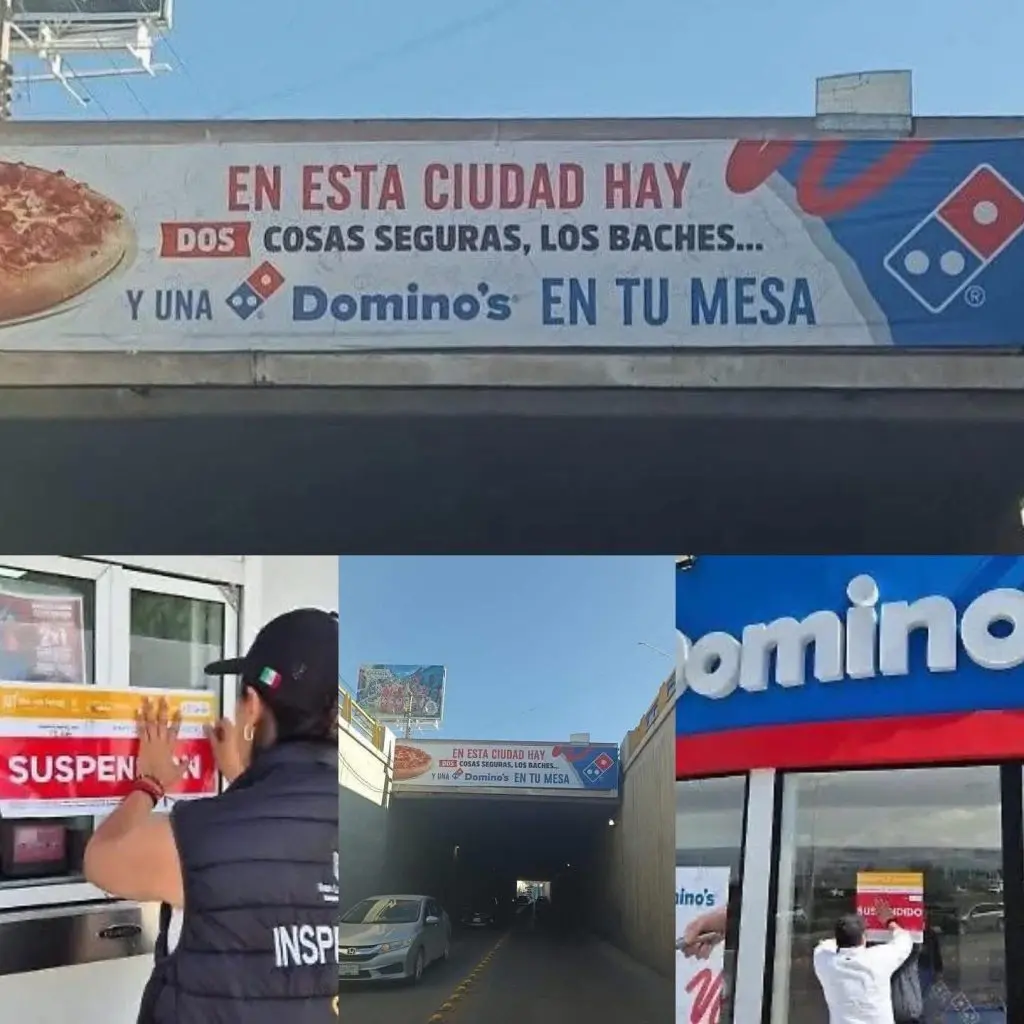 Domino’s Pizza se burla de los baches en San Luis Potosí con anuncio y son clausurados: ¿Censura? 1 Anuncio Dominos Pizza Baches San Luis Potosi