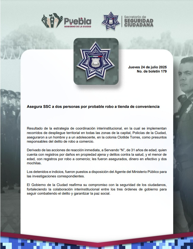 Aseguran a dos por presunto robo en la colonia Cleotilde Torres; un menor entre los detenidos 2 Aseguran a dos por presunto robo en la colonia Cleotilde Torres; un menor entre los detenidos