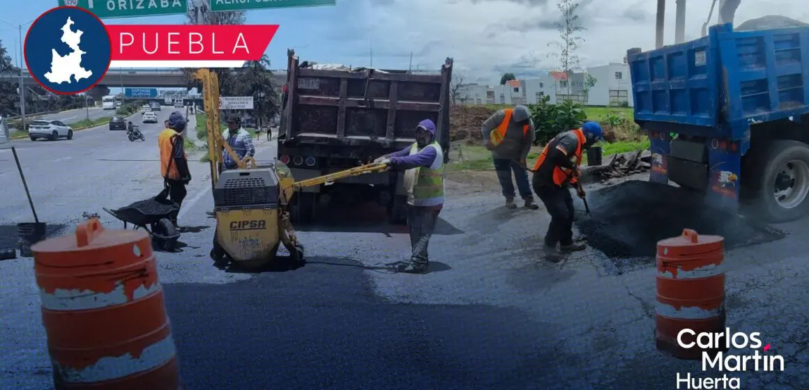 Campaña de Bacheo en Puebla: Más de 87 mil baches reparados en 2025