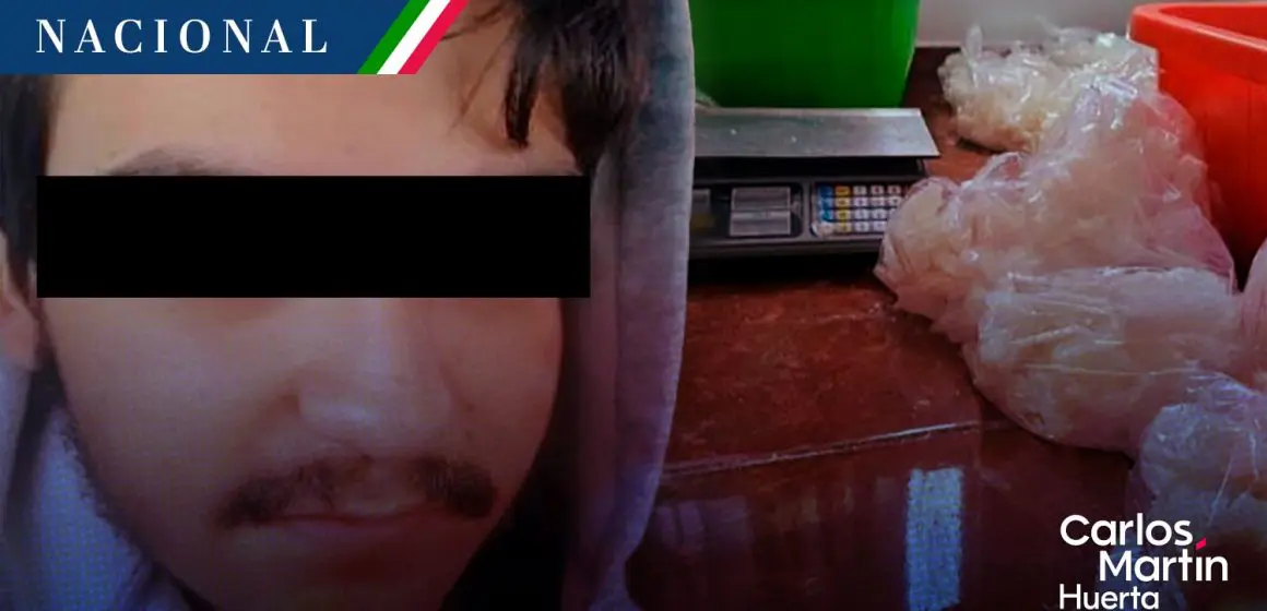 Detienen a dos hombres, aseguran metanfetamina y laboratorio en Michoacán