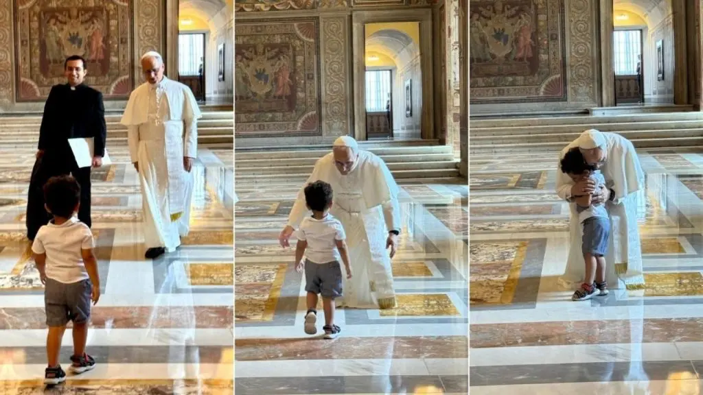 El Papa León XIV abraza a niño que irrumpió en audiencia privada en el Vaticano 2 El Papa Leon XIV abraza a nino que irrumpio en audiencia privada en el Vaticano 3