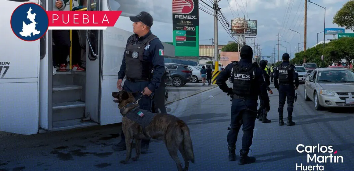 Refuerza SSC vigilancia en transporte público en Puebla