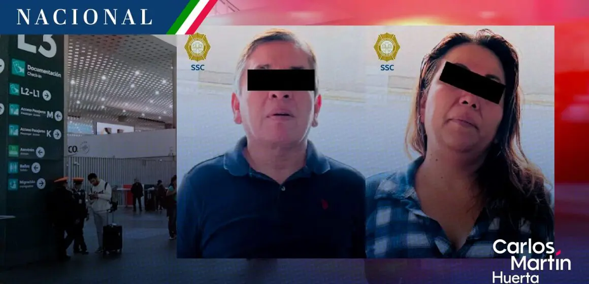 Pareja es detenida por robo a usuarios del AICM y zonas residenciales