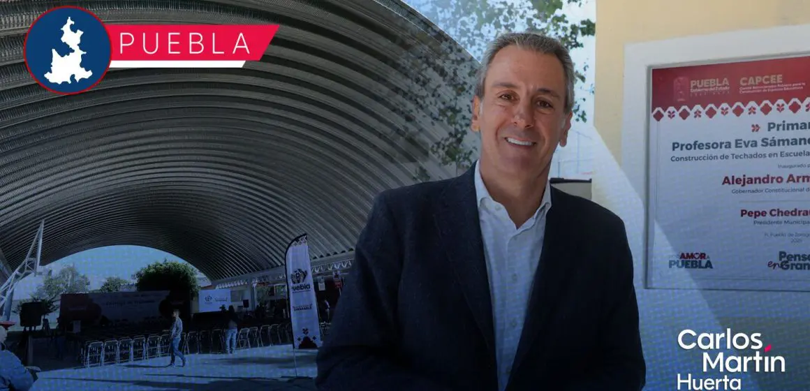 Pepe Chedraui beneficia a más de 7 mil estudiantes con techados escolares en Puebla