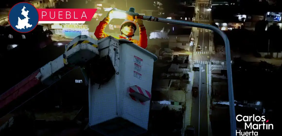 Puebla Brilla: Avanza modernización de alumbrado LED en juntas auxiliares