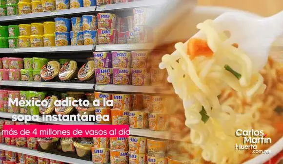 México consume más de 4.5 millones de sopas instantáneas al día
