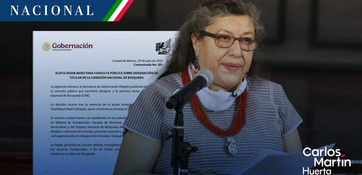 Renuncia Teresa Reyes Sahagún como titular de la Comisión Nacional de Búsqueda