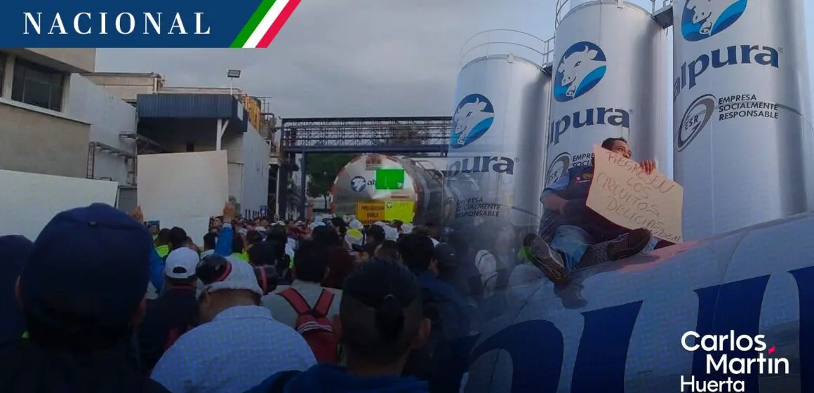 Trabajadores de Alpura en Puebla se unen a huelga nacional por mejores condiciones laborales